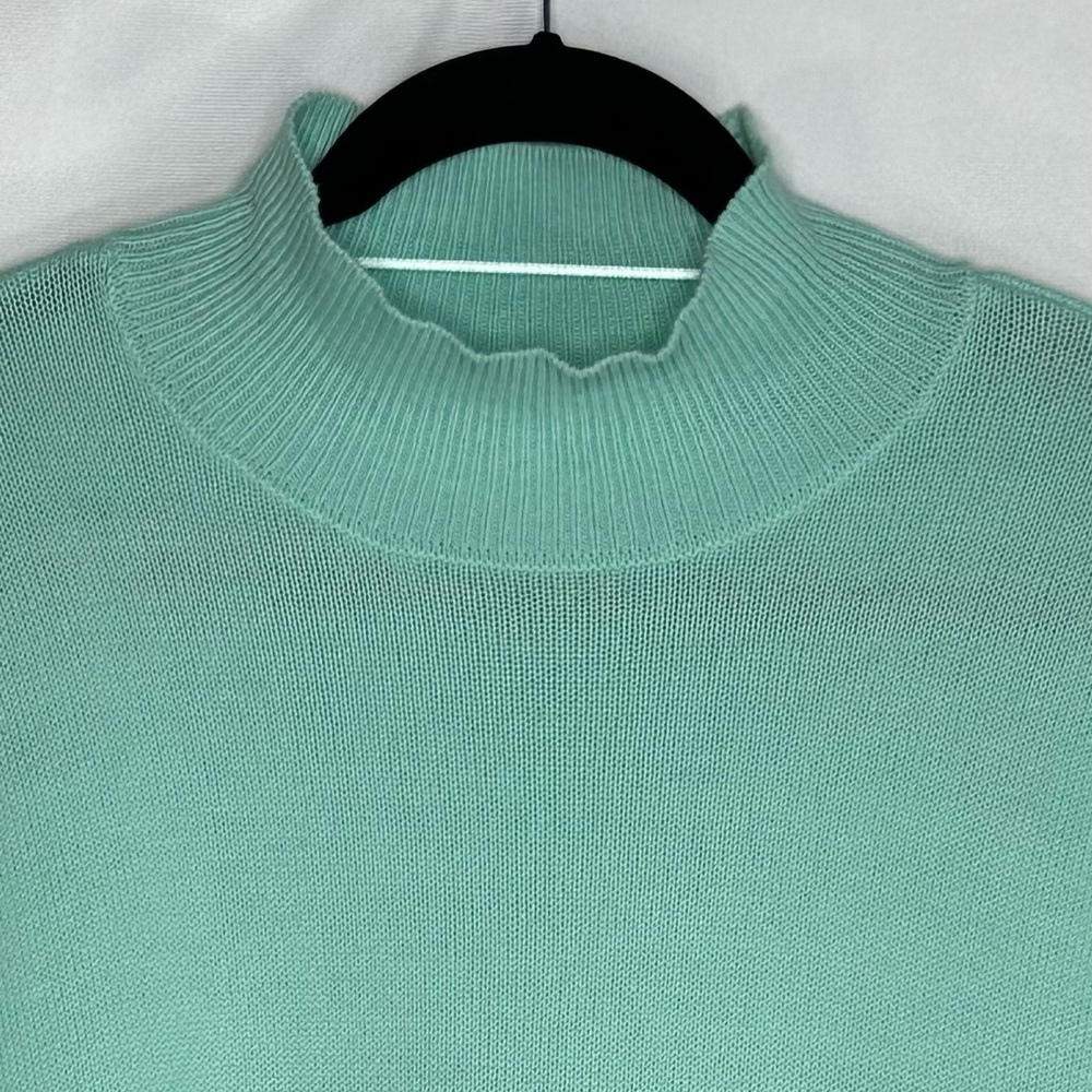 Crown & Ivy Mock Neck Sweater Cotton Blend Preppy Grannie Core Sz 1X - Picture 3 of 9